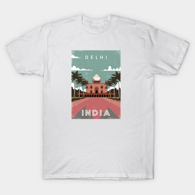 Delhi, India. Retro travel poster T-Shirt by GreekTavern